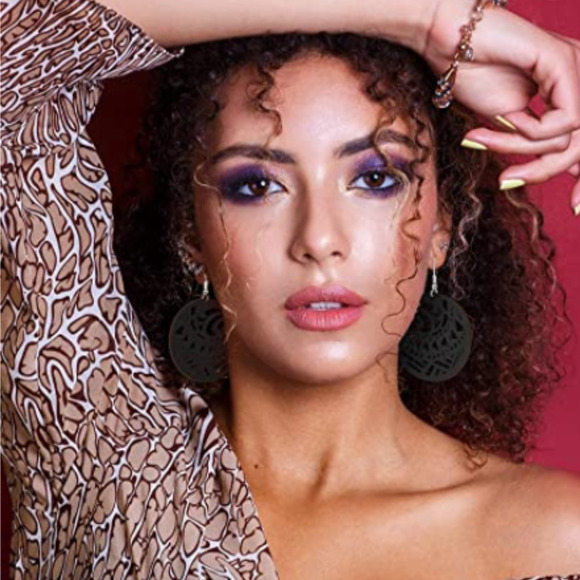 NEW Wood Earrings  BoHo Dangle Earring Lightweight Wooden Big Earrings Scroll - Picture 10 of 12